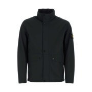 Stone Island 40327 Light Soft Shell-R E.Dye Tchnology Recycled Polyester Jacket Black - 24SS