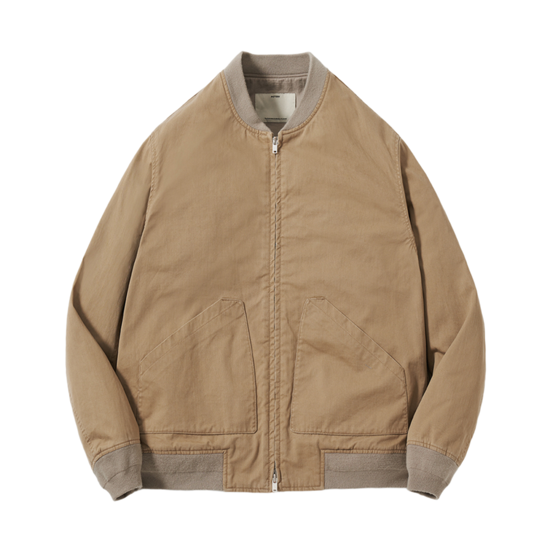 PCD1MCK307SD Pottery Rustic Bomber Jacket KAYANU Cotton Vintage Chino Cloth Washer Finish Sand Beige