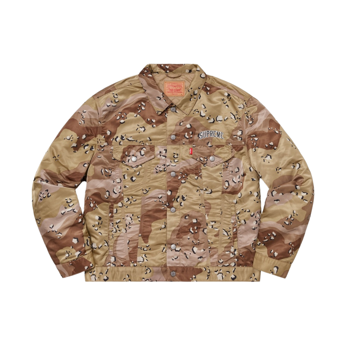 슈프림 x 리바이스 나일론 트러커 자켓 초콜릿 칩 카모 - 21FW(Supreme x Levi's Nylon Trucker Jacket Chocolate Chip Camo - 19FW)
