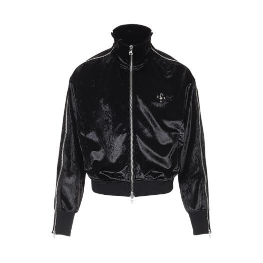 240002 Surgery Side Zip Velvet Track Jacket Black