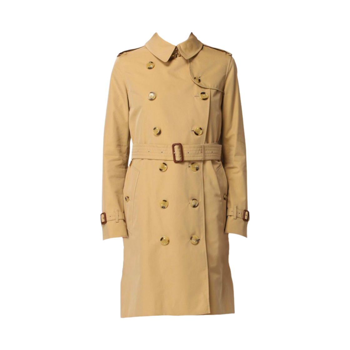 (W) 버버리 미드 렝스 켄싱턴 헤리티지 트렌치 코트 허니((W) Burberry Mid-Length Kensington Heritage Trench Coat Honey) - 1