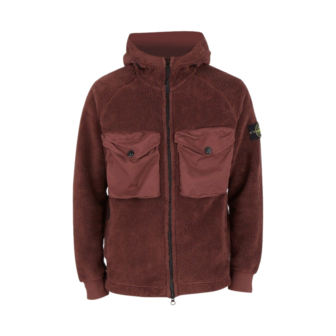 스톤 아일랜드 60134 코튼 파일 후드 집업 마호가니 - 21FW(Stone Island 60134 Cotton Pile Hooded Full Zip Sweatshirt Mahogany - 21FW) - 1