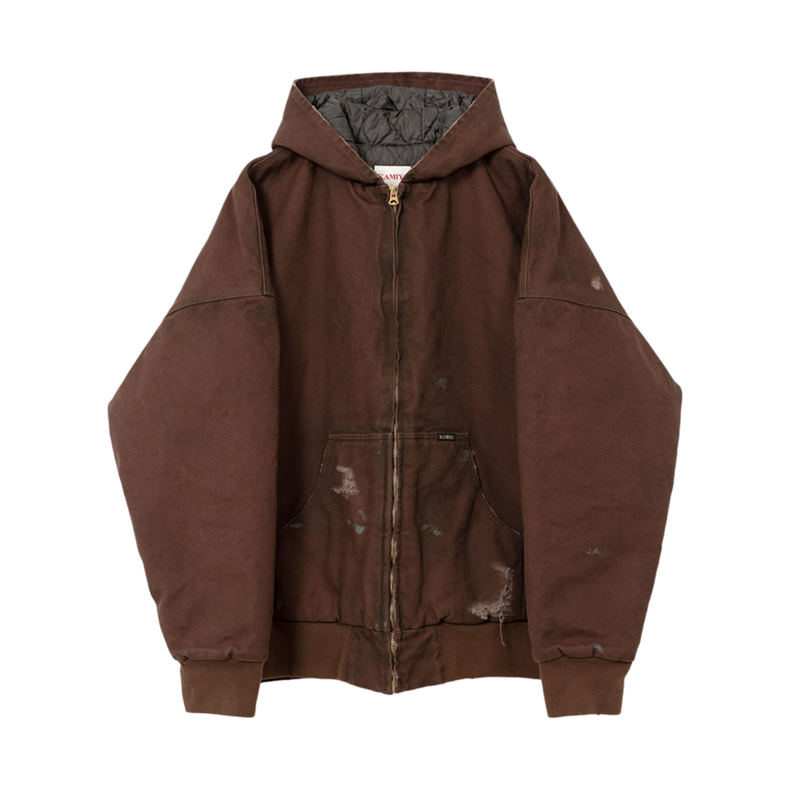 G14BL033 Kamiya Boro Duck Zip Parka Brown
