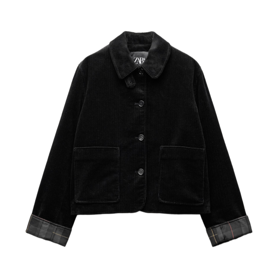 (W) 자라 ZW 컬렉션 코듀로이 자켓 블랙((W) Zara ZW Collection Corduroy Jacket Black) - 1