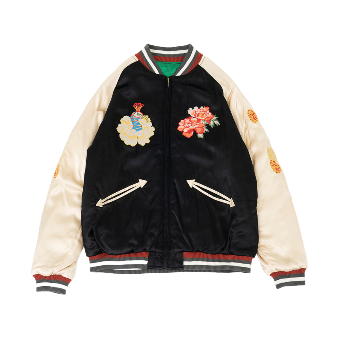 휴스턴 재팬 리버시블 수베니어 자켓 재팬 블랙/그린 51391GN(Houston Japan Reversible Souvenir Jacket Japan Black/Green 51391GN)