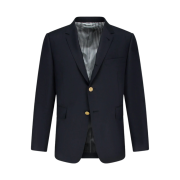 Thom Browne Super 120S Wool Twill Single Breasted Classic Jacket Navy