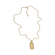 Diesel Dx1456 Two-Tone Stainless Steel Dog Tag Necklace Gold