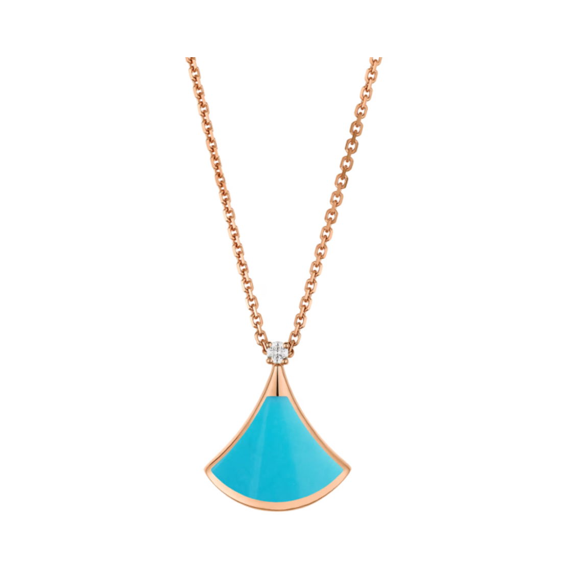 360172 Bulgari Divas Dream Necklace Rose Gold Turquoise Diamond