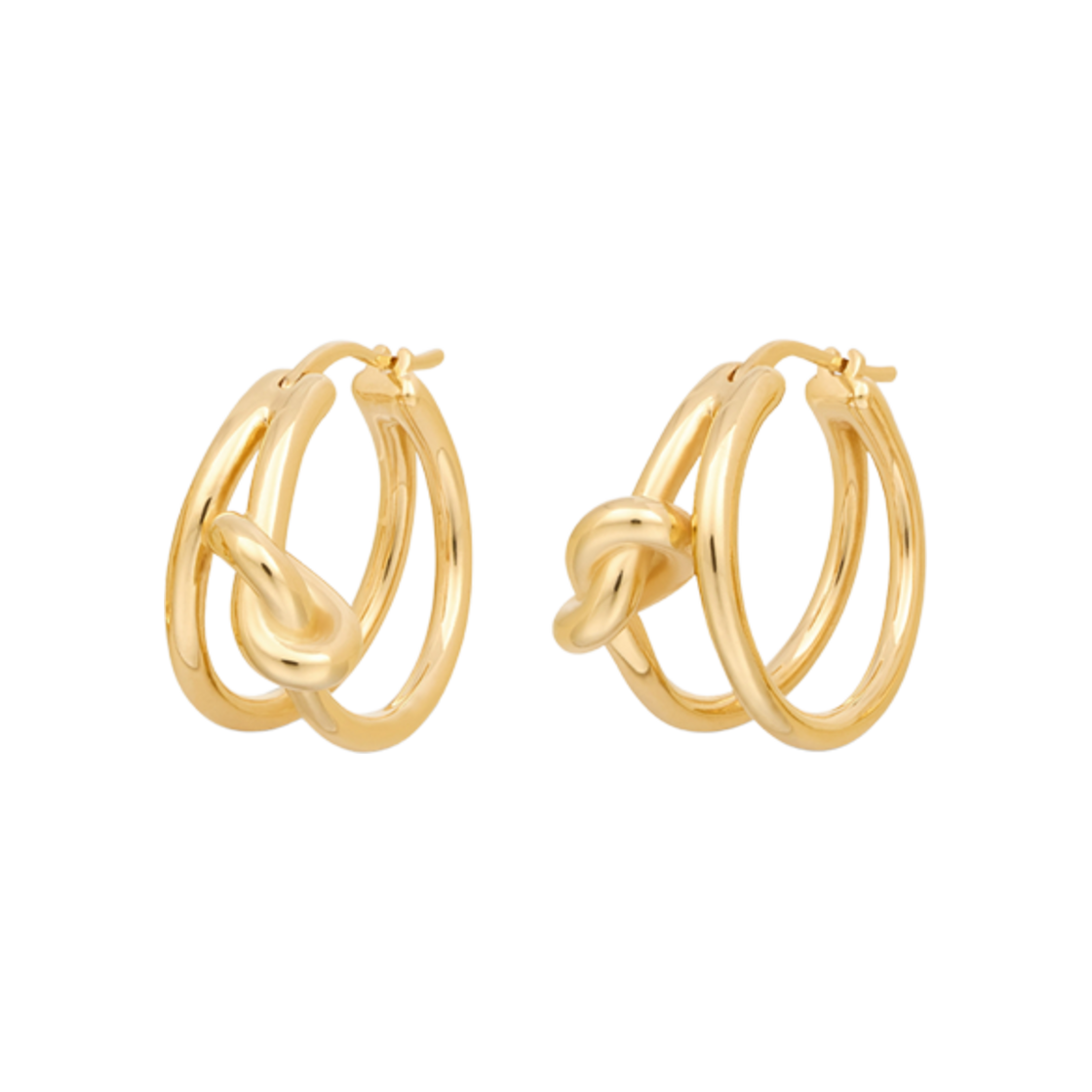 461FX6BRA-35OR (W) Celine Knot Double Hoops in Brass with Gold Finish Gold