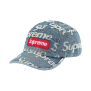 Supreme Frayed Logos Denim Camp Cap Blue - 21SS