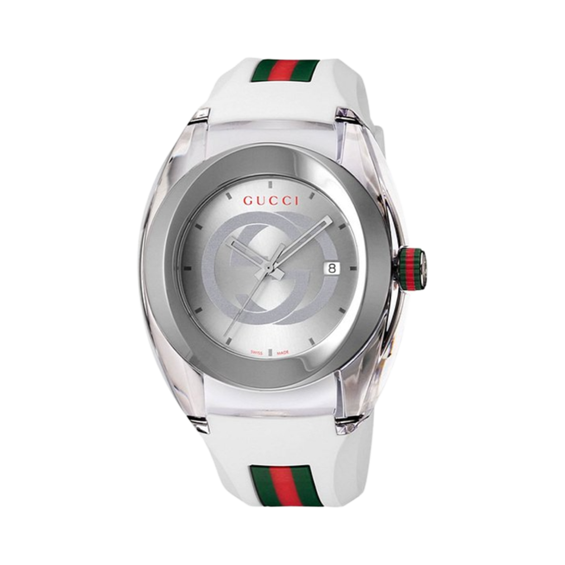 구찌 SYNC 쿼츠 46mm 러버 화이트(Gucci SYNC Quartz 46mm Rubber White)