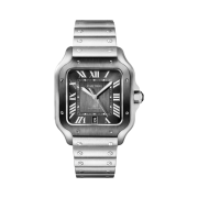 Cartier Santos de Watch Large Automatic Steel ADLC Metal Bracelet