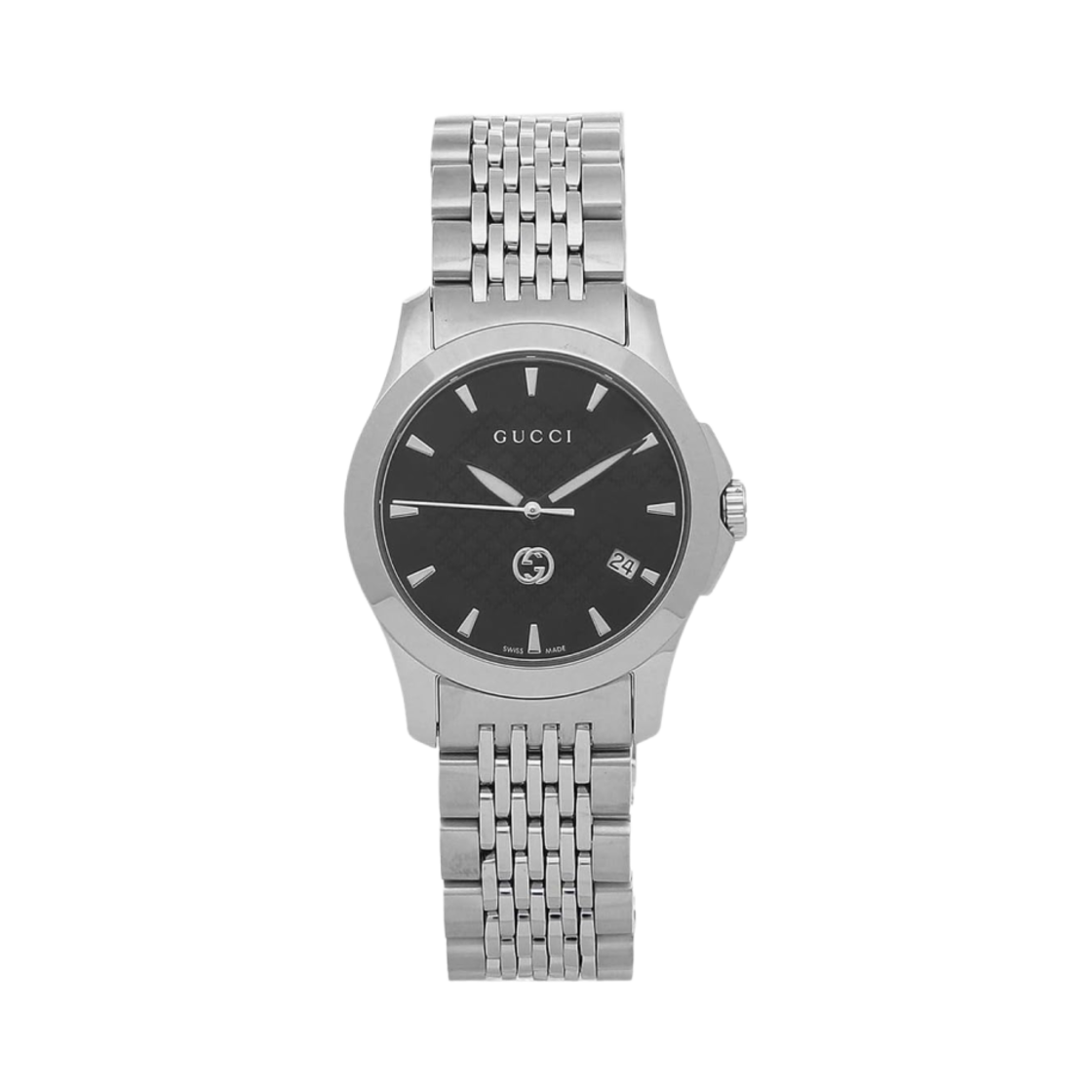 (W) 구찌 G-타임리스 쿼츠 27mm 스테인리스 스틸 블랙((W) Gucci G-Timeless Quartz 27mm Stainless Steel Black)