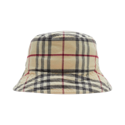 Burberry Check Cotton Bucket Hat Stone