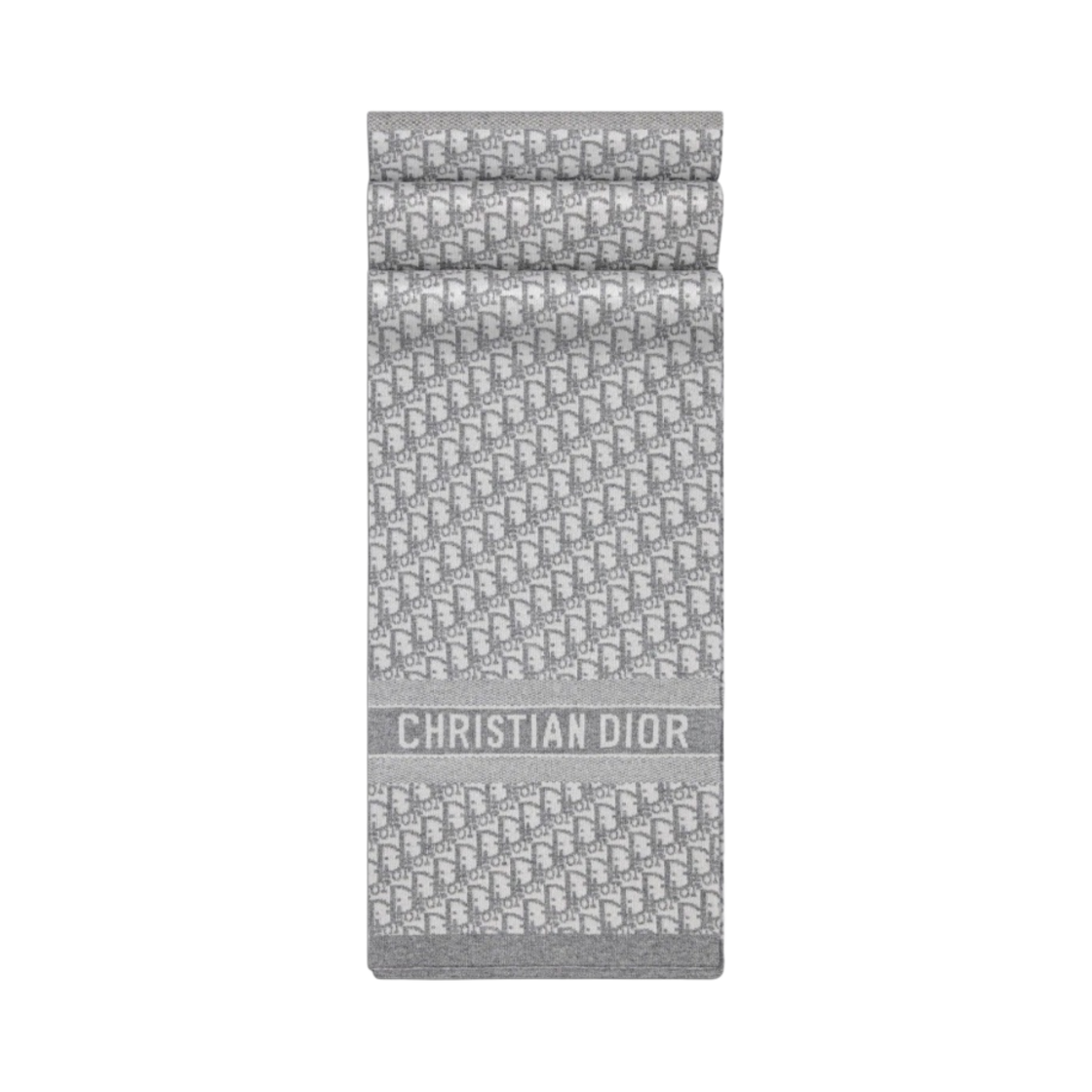 (W) 디올 오블리크 머플러 그레이 테크니컬 캐시미어((W) Dior Oblique Muffler Gray Technical Cashmere) - 1