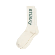 Stussy Helvetica Crew Socks Chiffon Stone