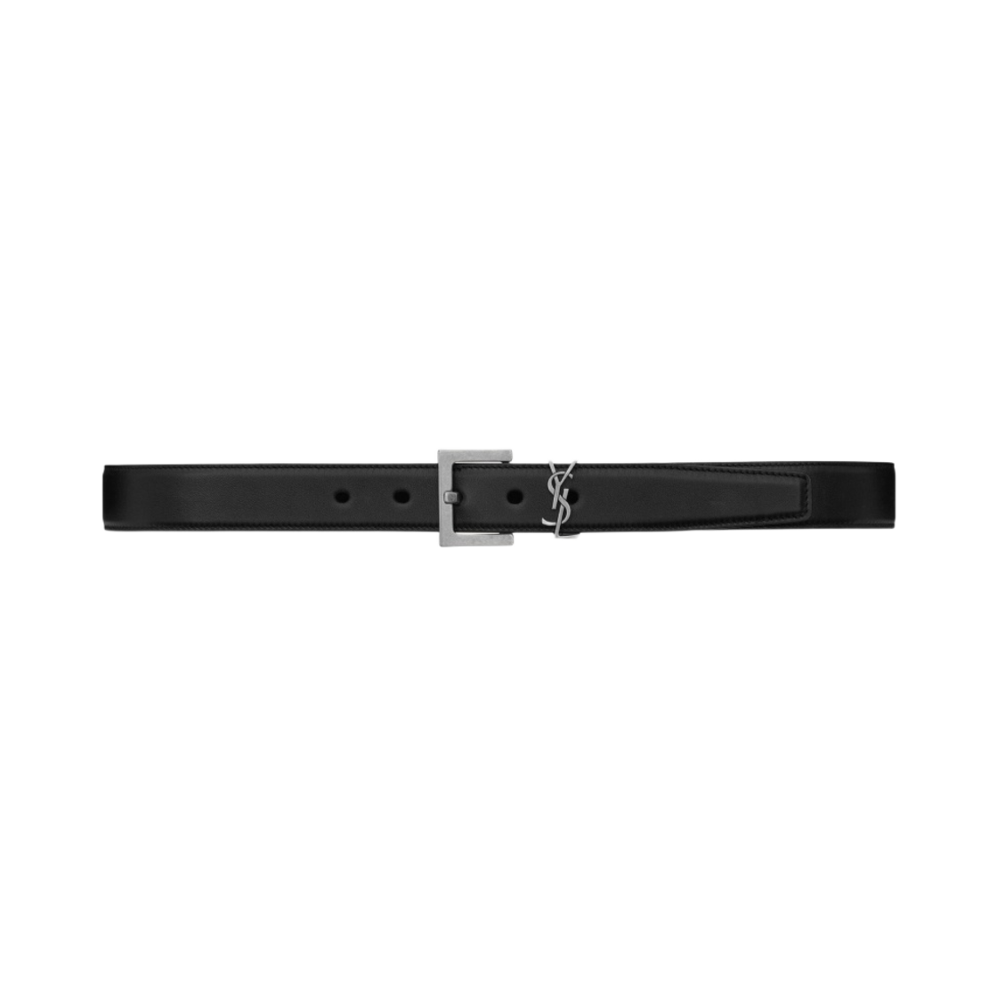 (W) 생로랑 카산드라 벨트 스퀘어 버클 스무스 레더 블랙((W) Saint Laurent Cassandre Belt with Square Buckle in Smooth Leather Black)