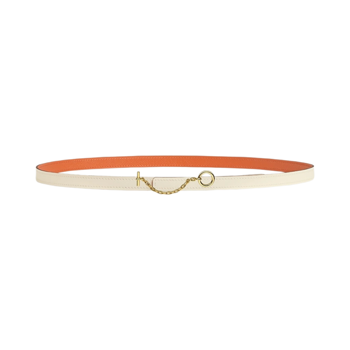 (W) 에르메스 카루젤 벨트 버클 & 리버서블 가죽 스트랩 13mm & 골드 나타 오랑쥬((W) Hermes Carrousel Belt Buckle & Reversible Leather Strap 13mm & Gold Nata Orange) - 1