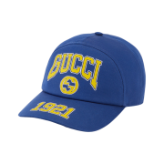 Gucci Print Cotton Baseball Hat Blue