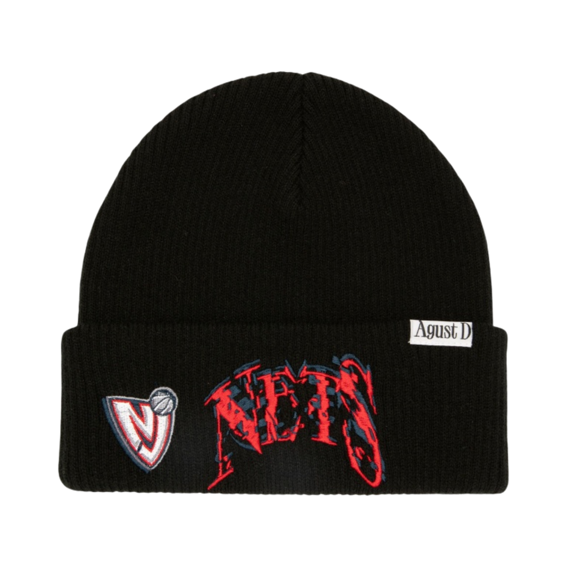 HK2073-NJNBLCK Mitchell & Ness x Suga Glitch Cuff Knit New Jersey Nets Black