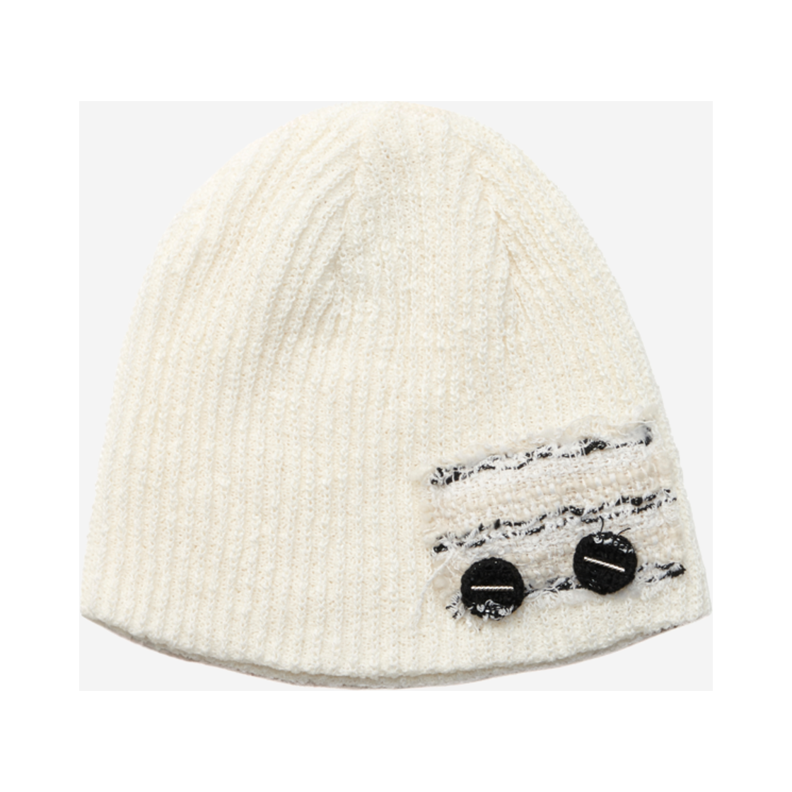 GT25SS16 IV The Greatest Button Patch Beanie Ivory