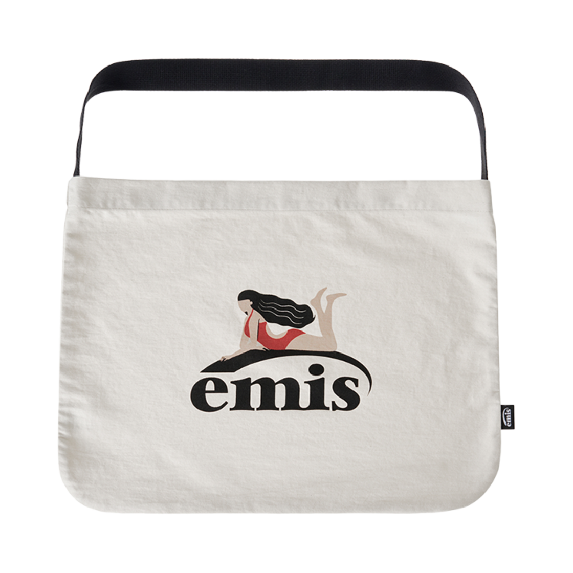 이미스 서퍼 걸 에코백 블랙(Emis Surfer Girl Eco Bag Black) - 1