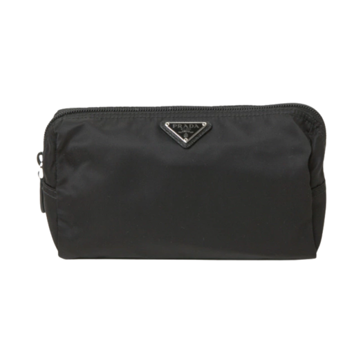 Prada Triangle Logo Pouch Black