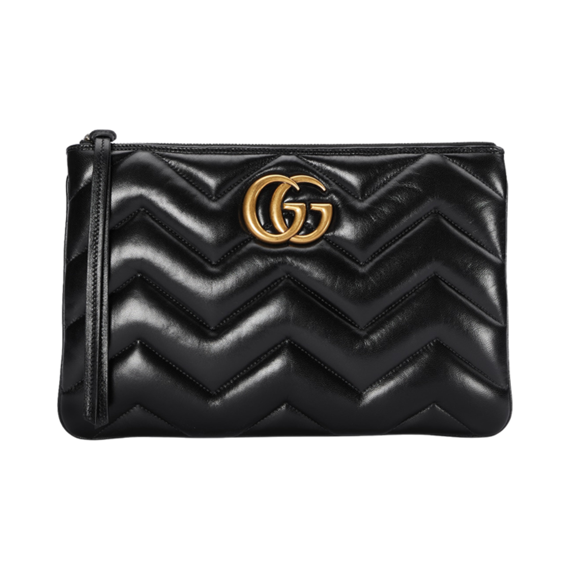 777255-AAC74-1000 Gucci GG Marmont Clutch Black Leather