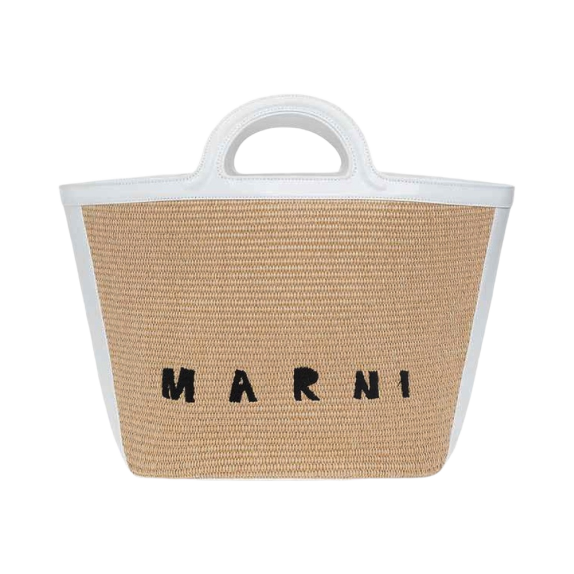 BMMP0069Q0-P3860-Z0T01 Marni Leather & Raffia Tropicalia Large Bag Sand Storm White