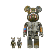 Bearbrick x BAPE x Alpha Industries 100% & 400% Set Green Camo