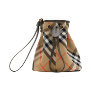 Burberry Check Drawstring Mini Bag Beige