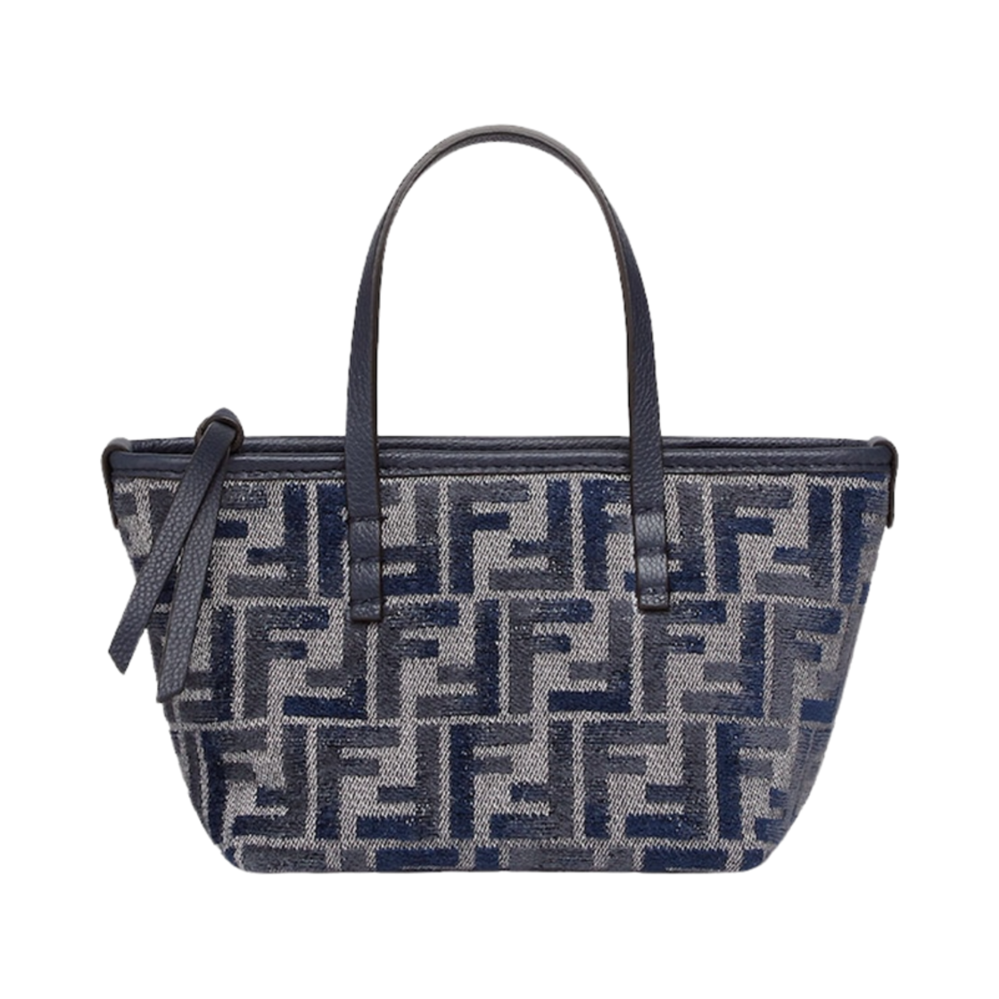 8BS096ASU1F1PQK Fendi Roll FF Chenille Mini Bag Dark Blue