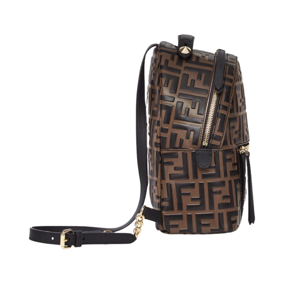 펜디 레더 FF 미니 백팩 브라운(Fendi Leather FF Mini Backpack Brown) - 3