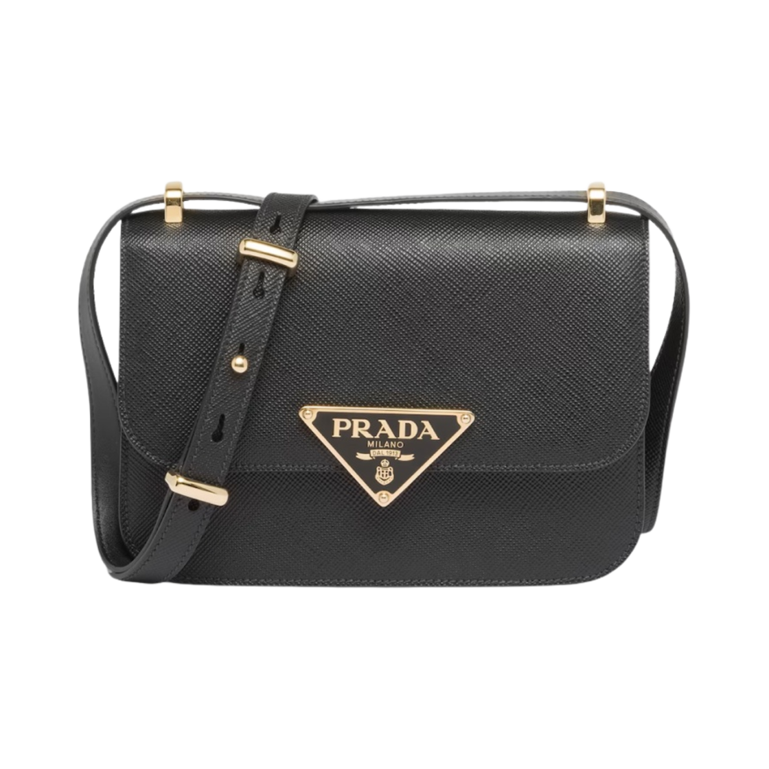 1BD320-2A4A-F0002 Prada Embleme Saffiano Shoulder Bag Black