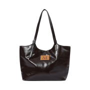 MUCENT Armand Front Buckle Leather Shoulder Bag Brown