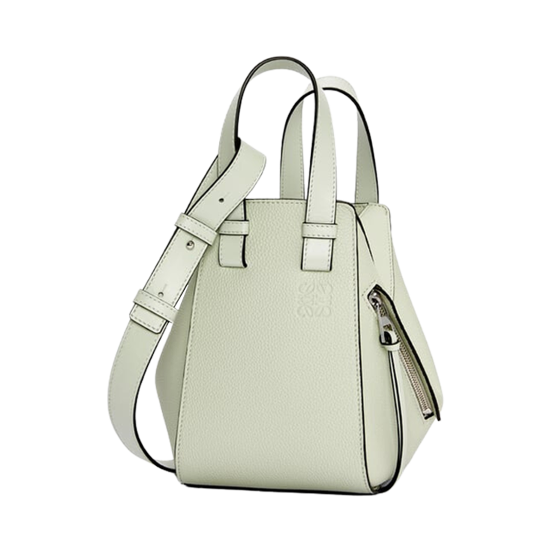 로에베 컴팩트 해먹 백 인 소프트 그레인드 카프스킨 라이트 셀라돈(Loewe Compact Hammock Bag In Soft Grained Calfskin Light Celadon)