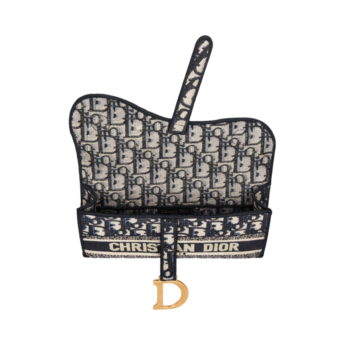 디올 새들 슬림 파우치 블루 오블리크 자카드(Dior Saddle Slim Pouch Blue Dior Oblique Jacquard) - 2