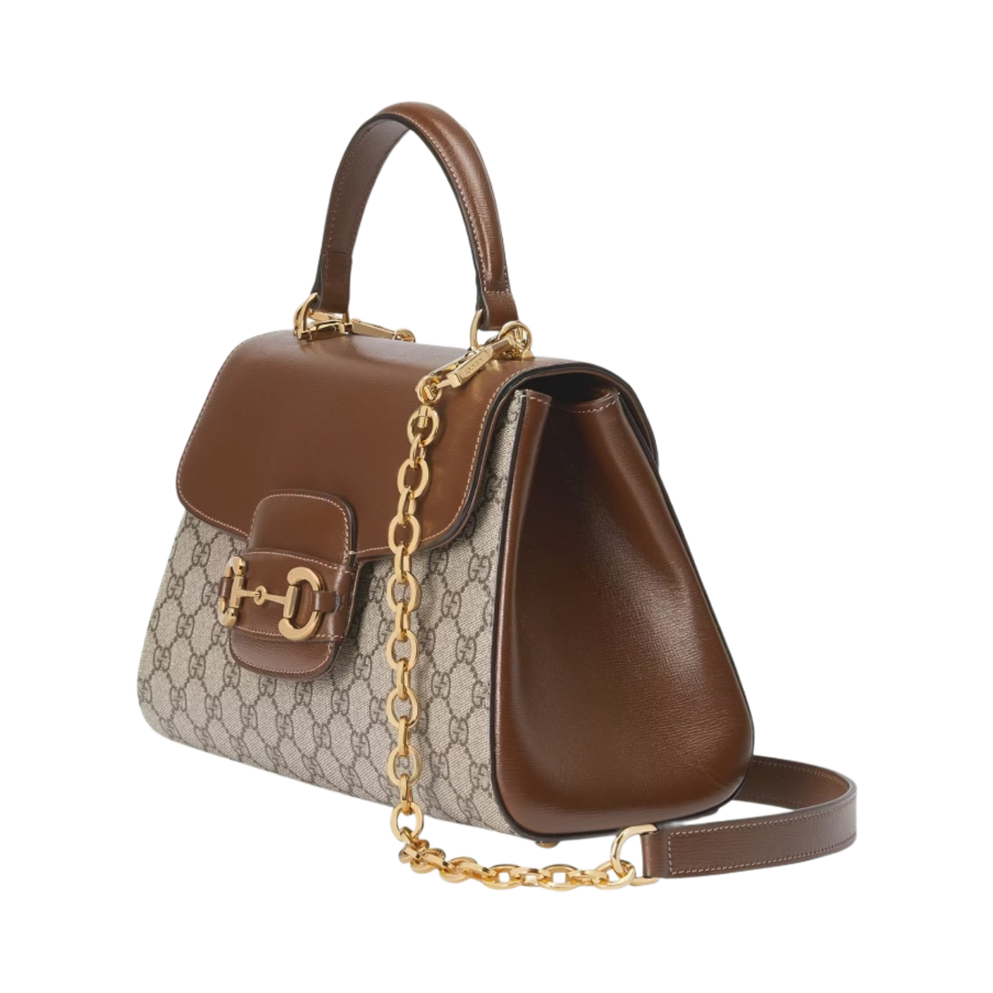 구찌 홀스빗 1955 미디움 핸들백 베이지 에보니 브라운(Gucci Horsebit 1955 Medium Handle Bag Beige Ebony Brown) - 2