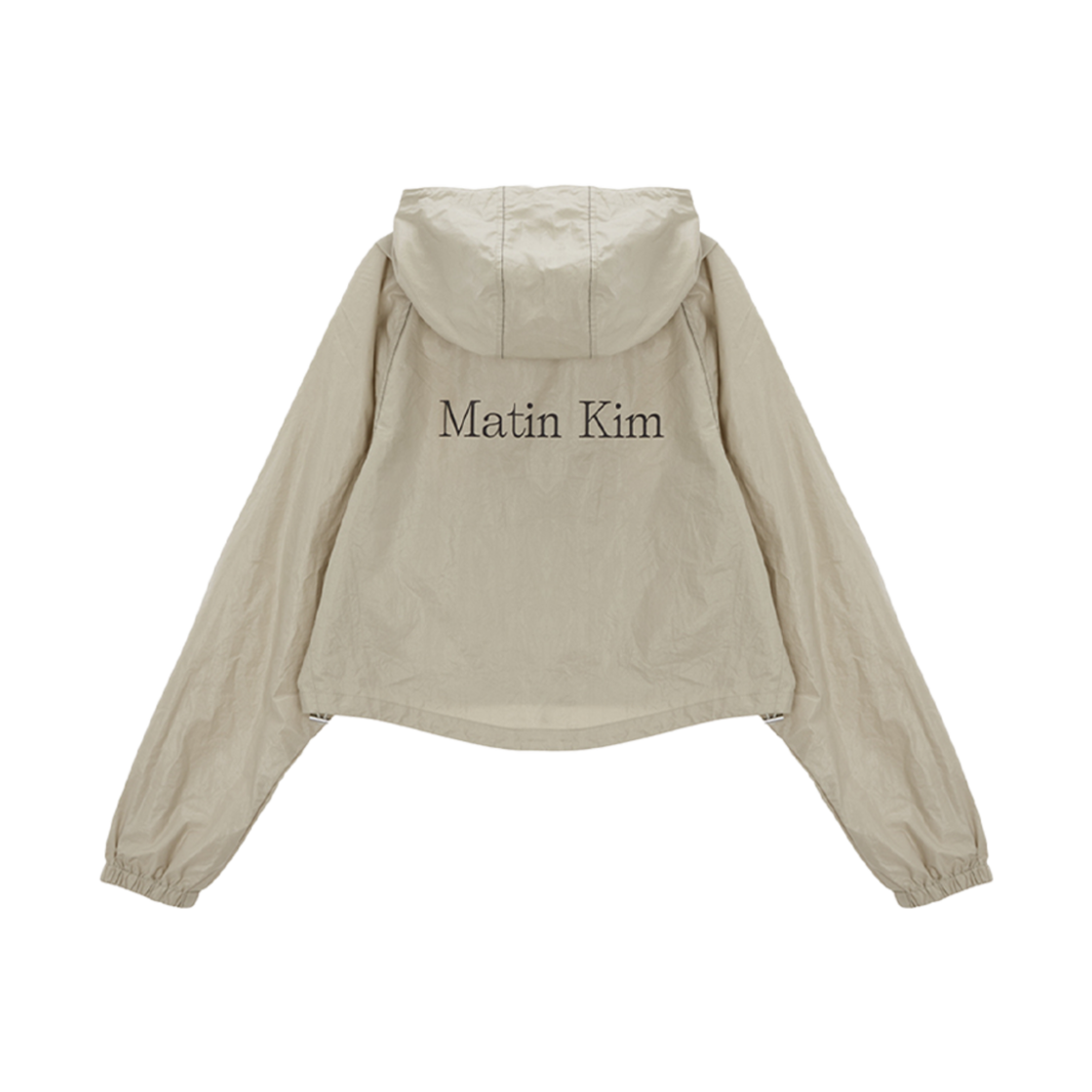 (W) 마뗑킴 마뗑 크롭 후디 코팅 점퍼 베이지((W) Matin Kim Matin Crop Hoody Coating Jumper Beige)