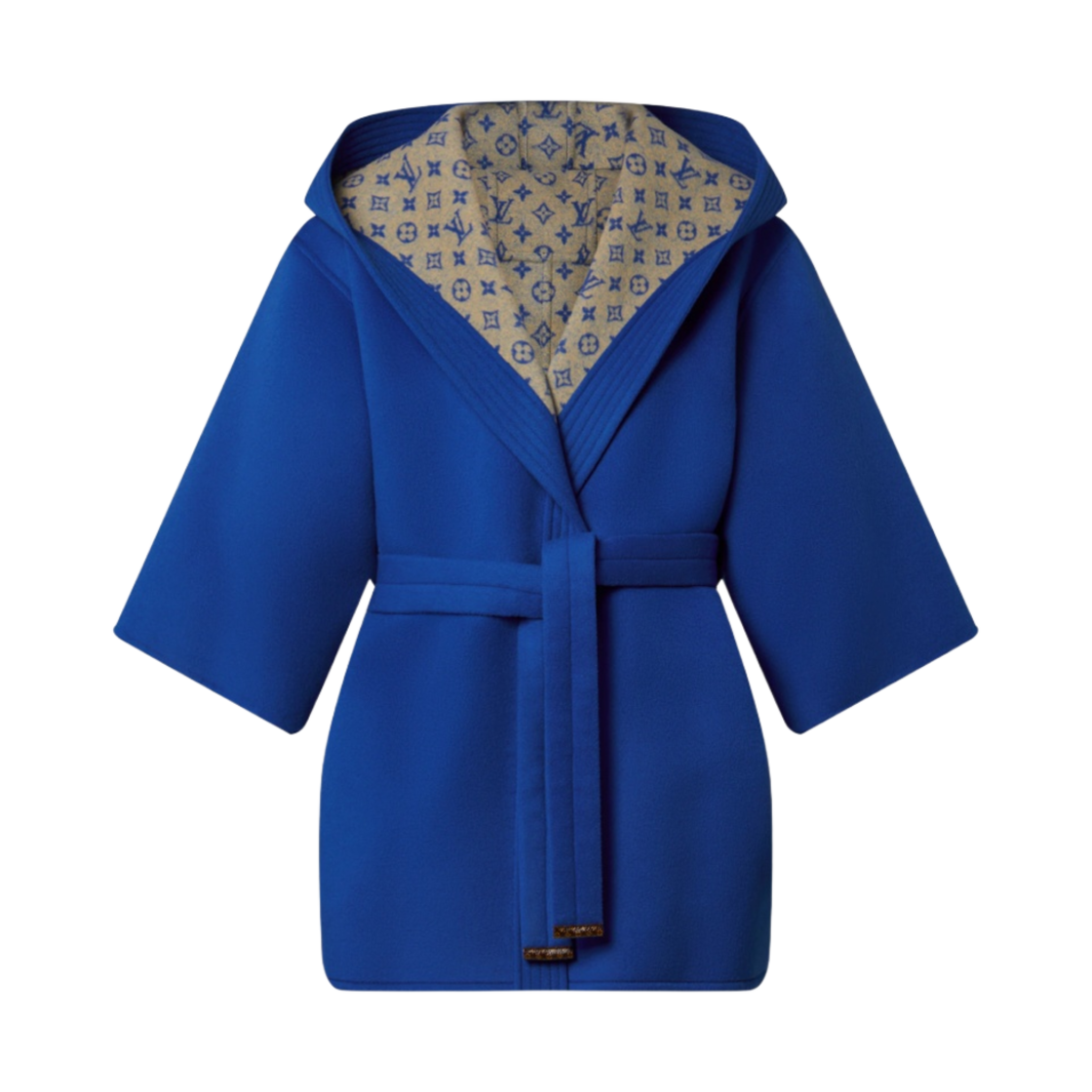(W) 루이비통 로얄 블루 로브 랩 코트 블루((W) Louis Vuitton Royal Blue Robe Wrap Coat Blue) - 1