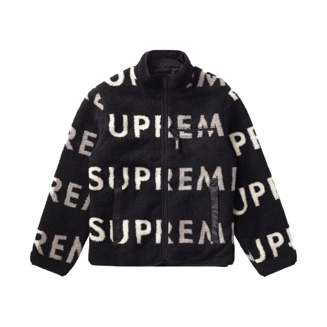 슈프림 리버시블 로고 플리스 자켓 블랙 - 18FW