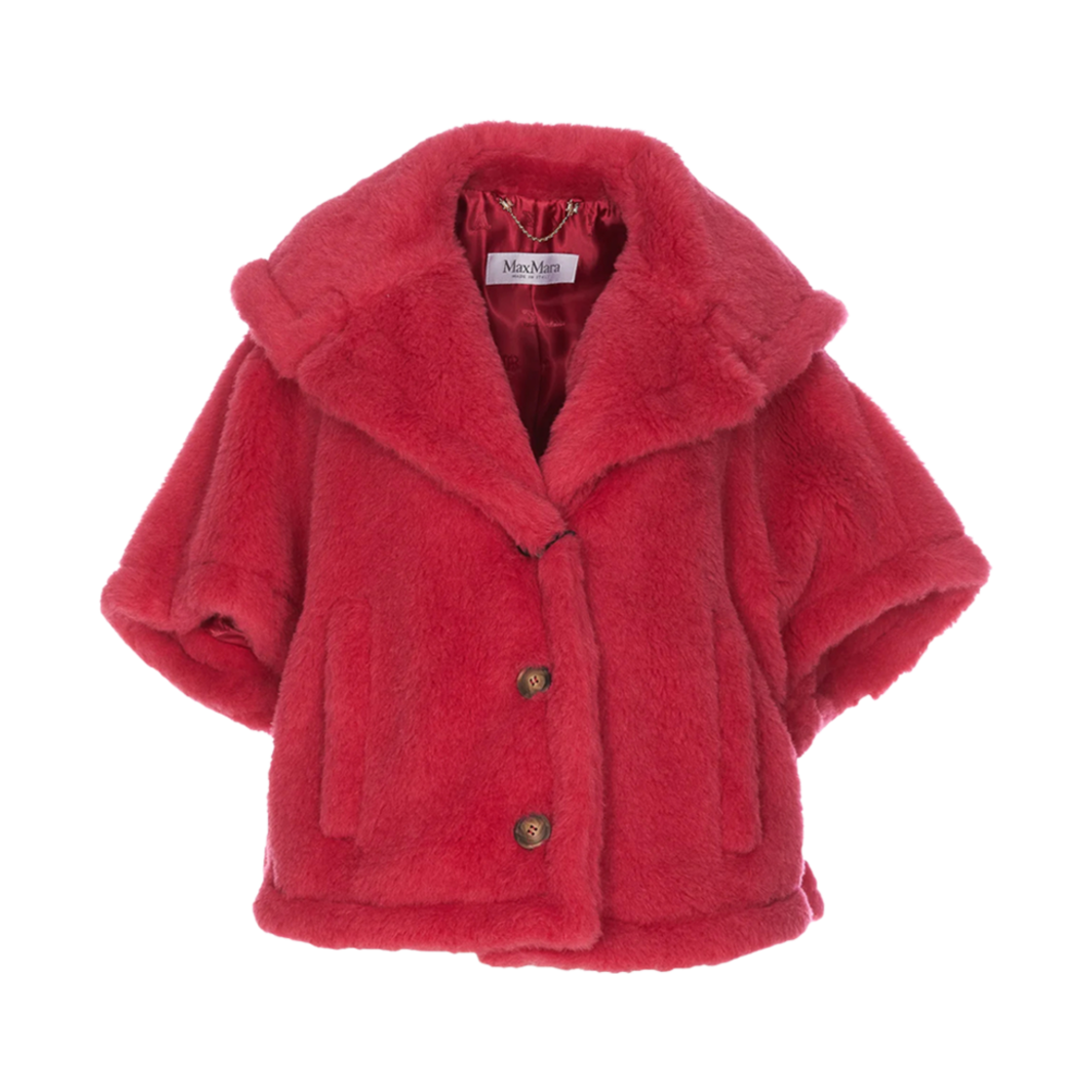 CAMBUSA-011 (W) Max Mara Cambusa  Accessori Teddy Fabric Cape Raspberry