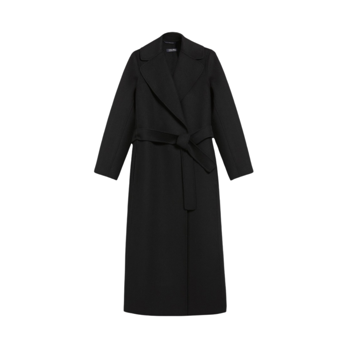 POLDO-013 (W) S Max Mara Poldo Wool Robe-Style Coat Black