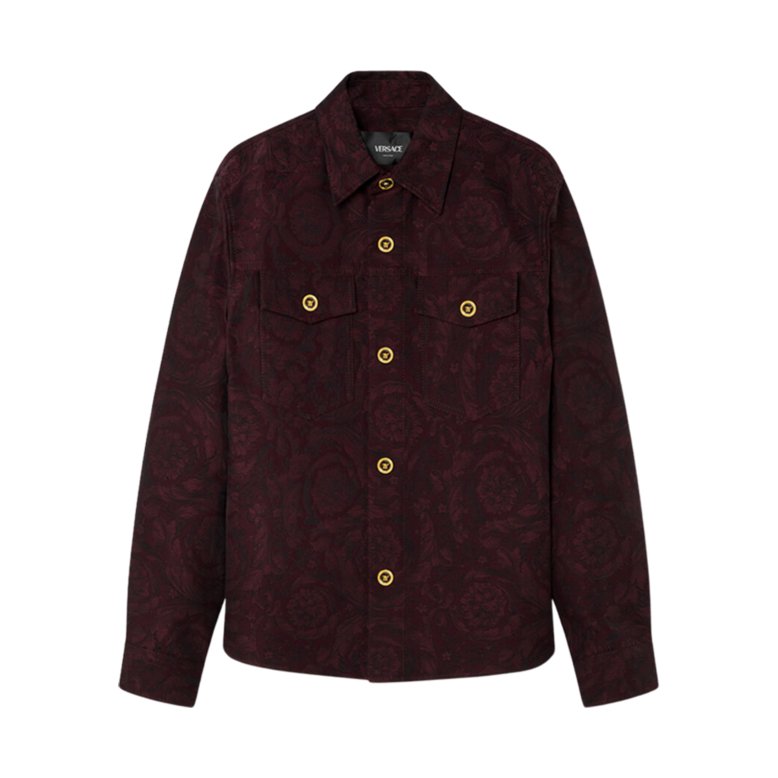 1017413-1A09781-1LH50 Versace Barocco Jacquard Overshirt Burgundy