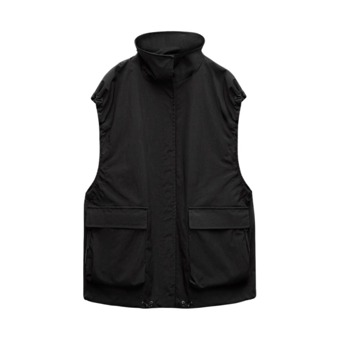 (W) 자라 ZW 컬렉션 오버사이즈 웨이스트코트 블랙((W) Zara ZW Collection Oversize Waistcoat Black) - 1