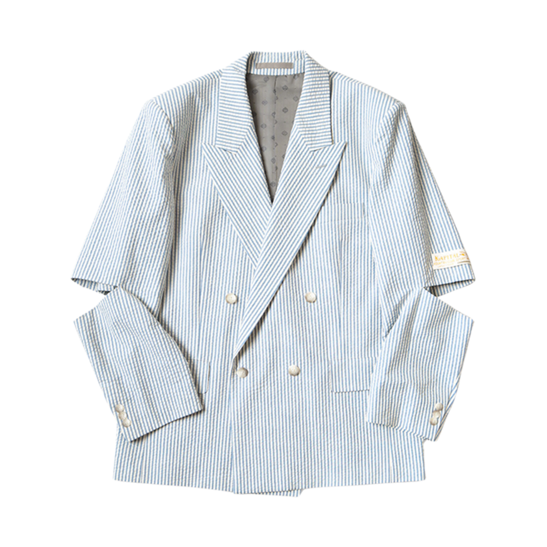 캐피탈 사커 스트라이프 컷아웃 엘보우 자켓 색소폰(Kapital Soccer Stripe Cutout Elbow Jacket Saxophone) - 1