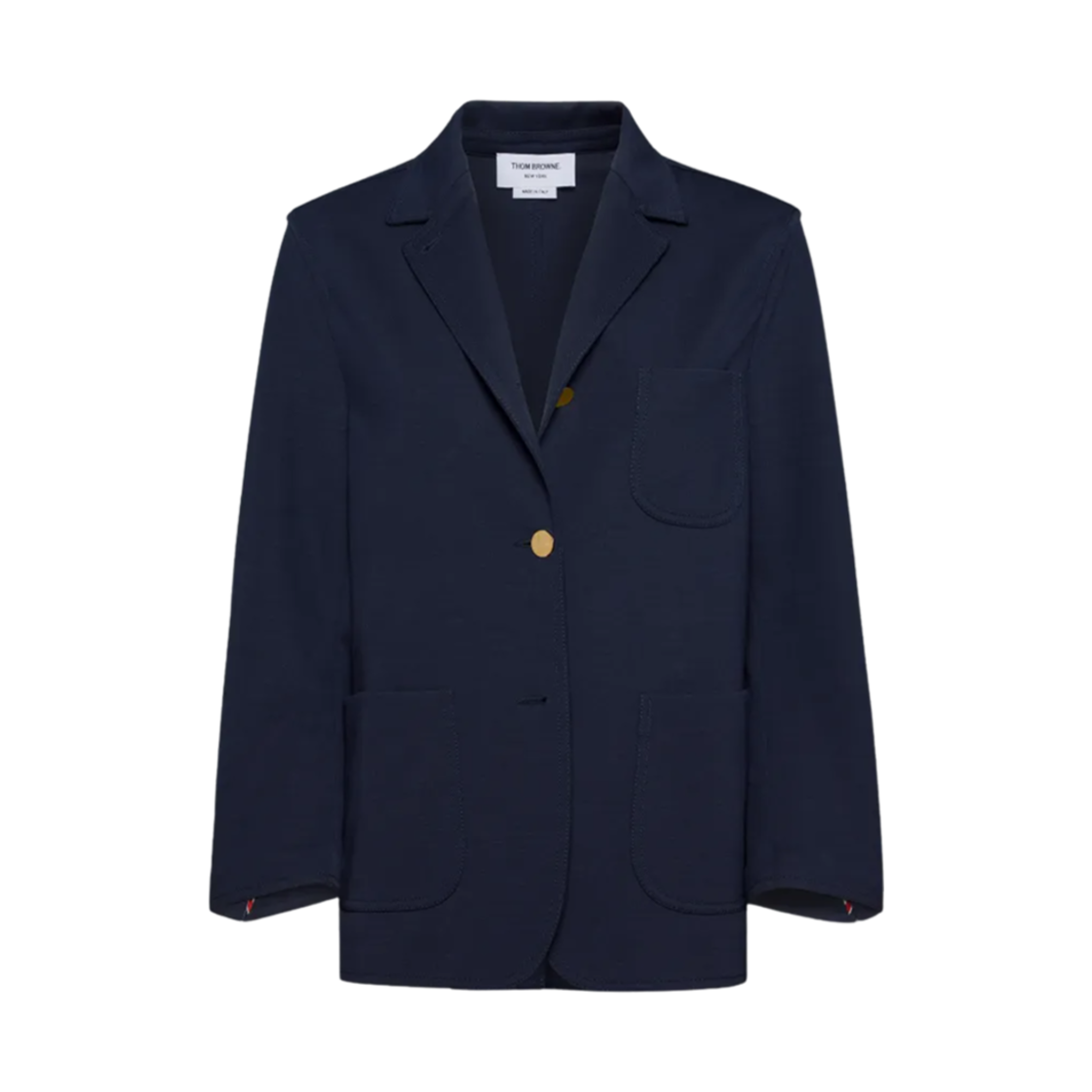 (W) 톰브라운 울 테크 밀라노 색 자켓 블루((W) Thom Browne Wool Tech Milano Sack Jacket Blue) - 1