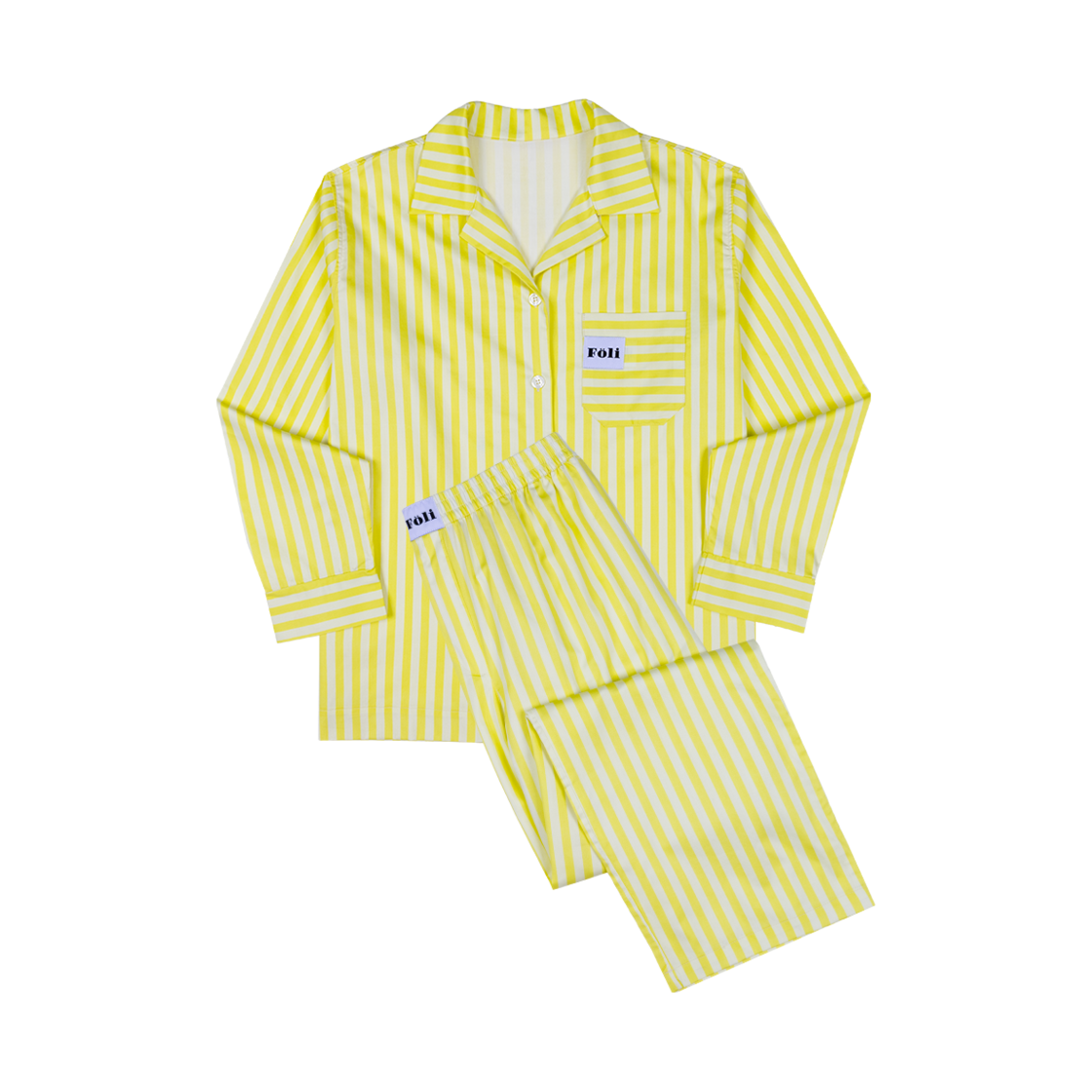 Unisex Lemon Champagne Long PJ Set Foli Unisex Long PJ Set Lemon Champagne