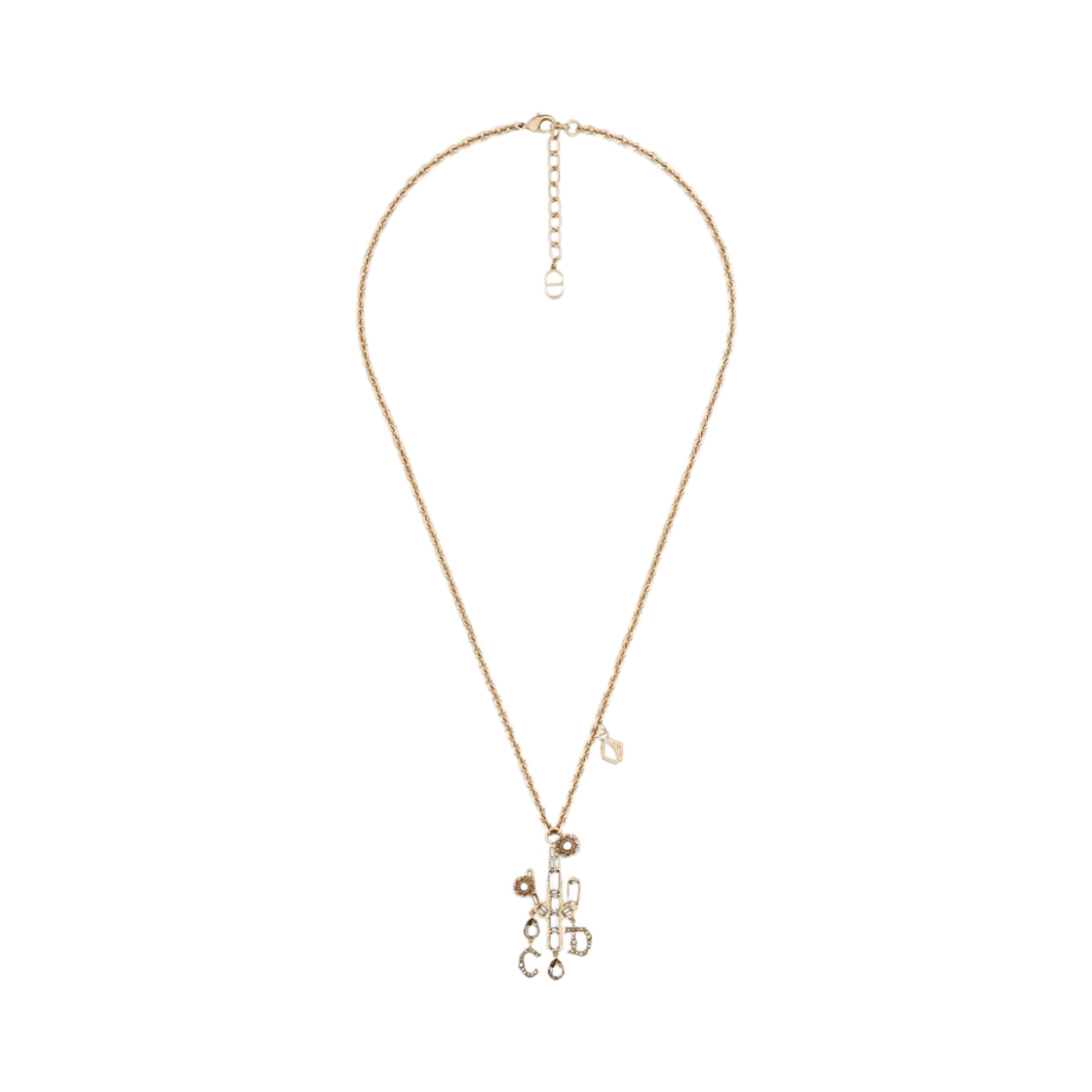디올 x 캑터스 잭 팬던트 네클리스 골드 피니쉬 브래스 & 화이트 크리스탈(Dior x Cactus Jack Pendant Necklace Gold Finish Brass & White Crystals)
