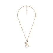 Dior x Cactus Jack Pendant Necklace Gold Finish Brass & White Crystals